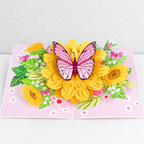 CouldNook Botanical Pop-Up Card - Layered Flowers and Decorative Nature Scenes
