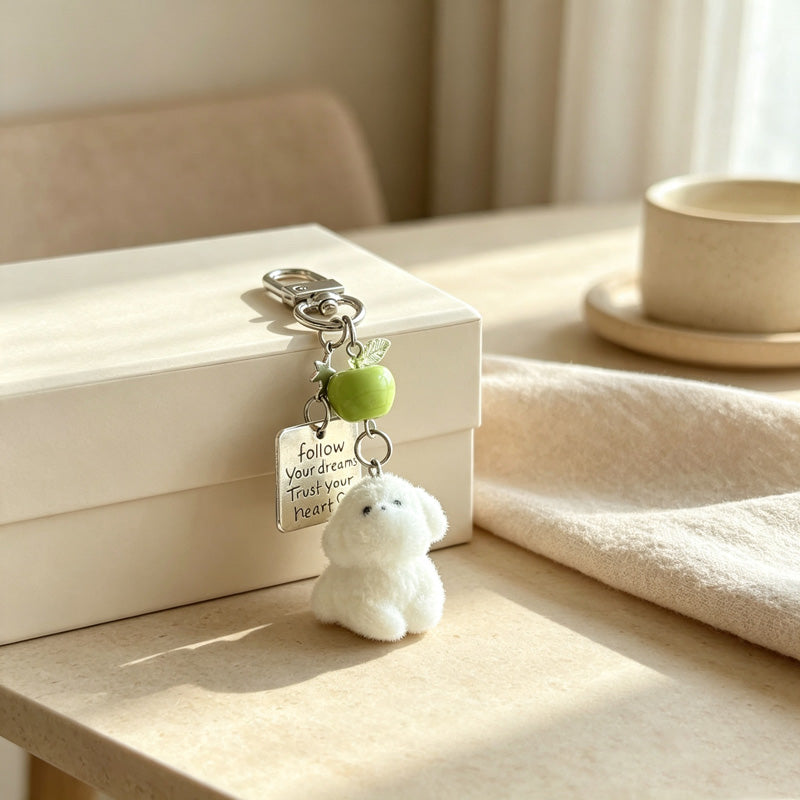 CouldNook Sheep and Apple Beaded Charm - Loop Cord Attachment