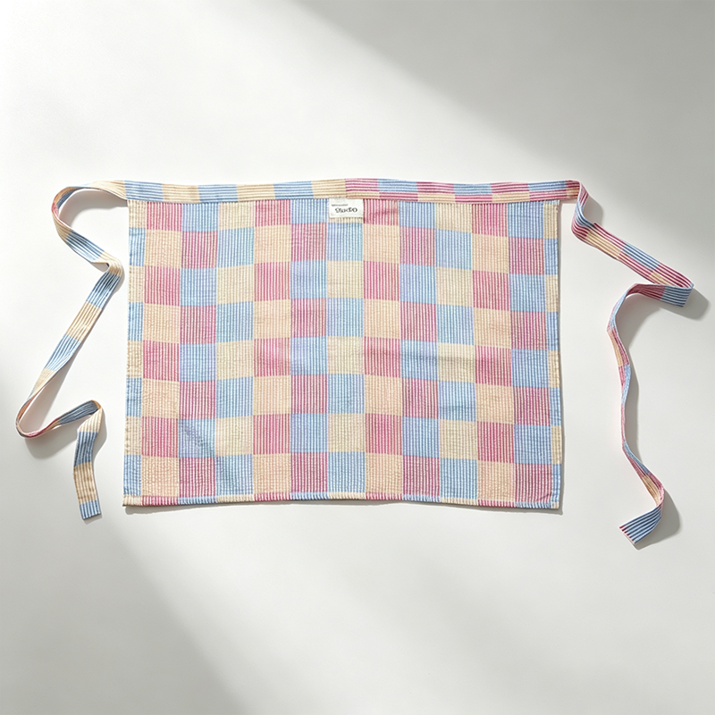 CouldNook Checked Half Apron - Waist Kitchen Accent