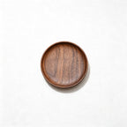 CloudNook Faux Walnut Wood Plate‑Solid Round Serving Dish