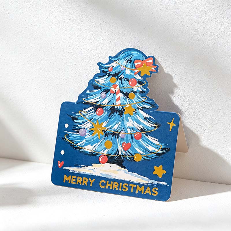 CouldNook Christmas Tree Greeting Card - Foil Lettering And Shaped Top