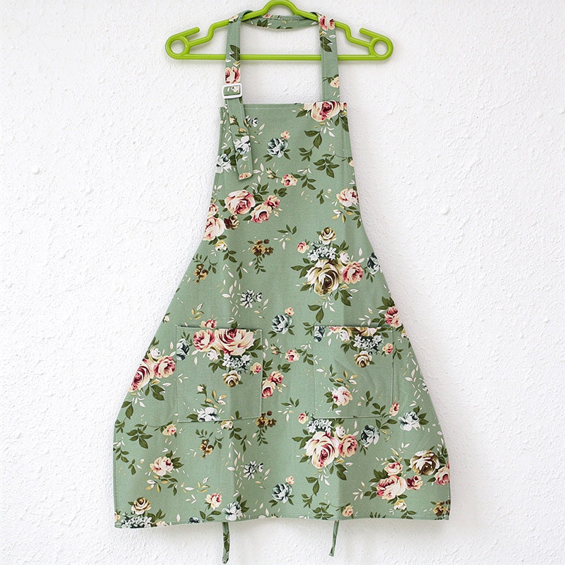 CouldNook Canvas Kitchen Apron - Patterned Adjustable Bib