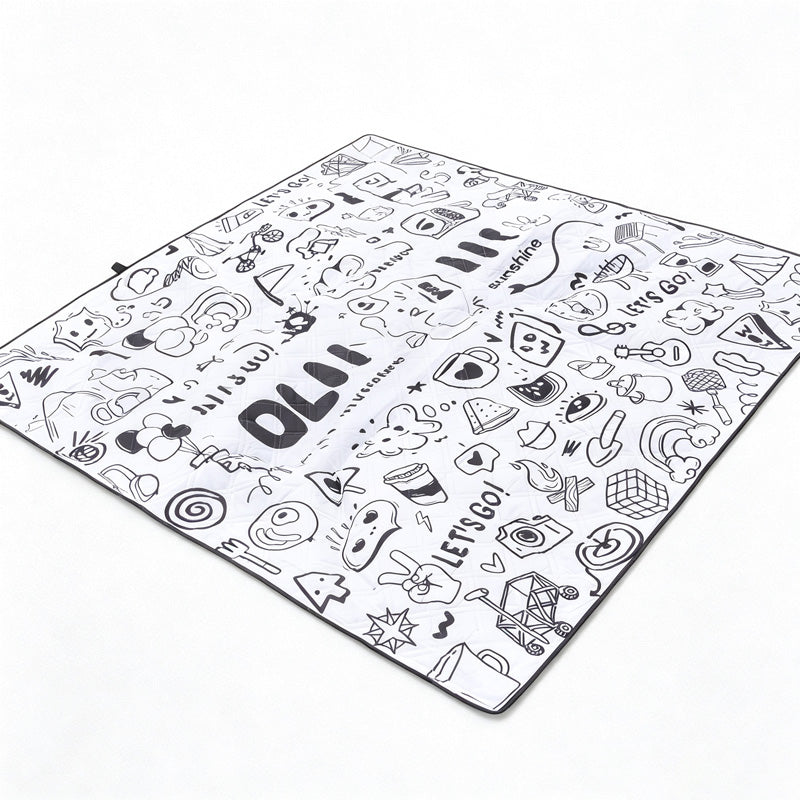 CouldNook Doodle Picnic Mat - Roll-Up Carrying Strap Collection