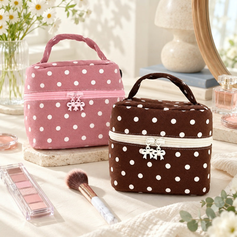 CouldNook Polka Dot Makeup Case - Bow Zipper Pulls