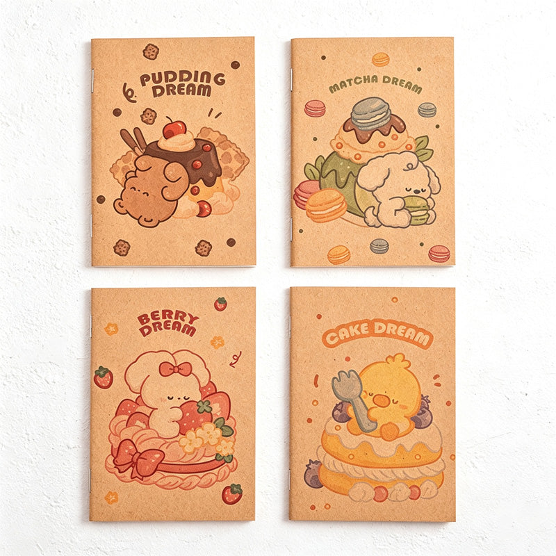 CouldNook Mini Notebook - Paper Covers and Assorted Cartoon Character Illustrations
