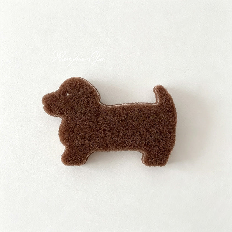 CloudNook 4PCS Dog‑Shaped Dish Sponge‑Cute Kitchen Cleaning Scrub