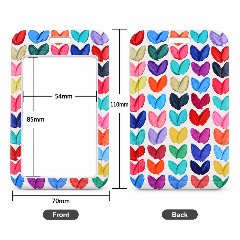Heart Badge Holder - Patterned Frame and Matching Lanyard