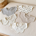 Cotton Baby Bib with Scalloped Petal Edge