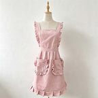 CouldNook Ruffled Cross-Back Apron - Four Solid Colors Collection