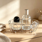 CouldNook Stainless‑Steel Wire Storage Basket‑Ins Style Desktop Organizer for Cosmetics & Jewelry