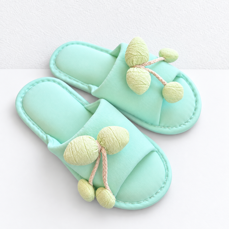 CouldNook Cherry Slide Slippers - Five Colorful Fabric Options