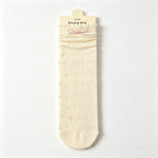 CloudNook Cotton Blend Seamless Breathable Floral Mid-Calf Crew Socks