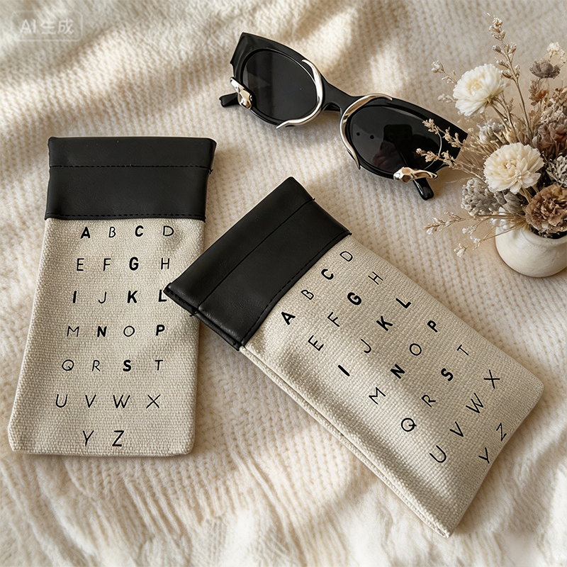 CouldNook Letter Print Soft Glasses Case - Everyday Display Detail