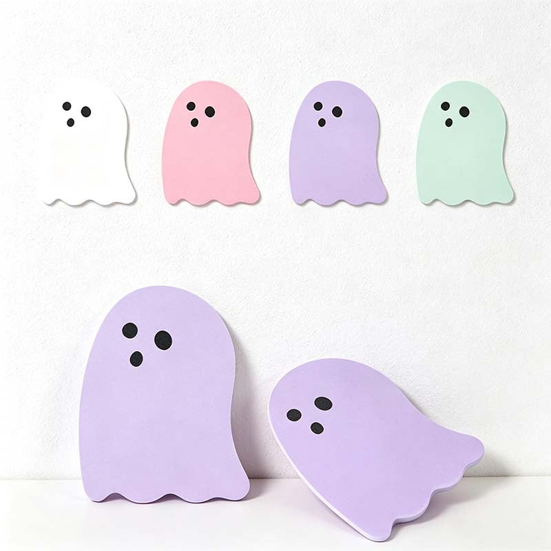 CouldNook Pastel Ghost Sticky Notes - Simple Face and Scalloped Shape