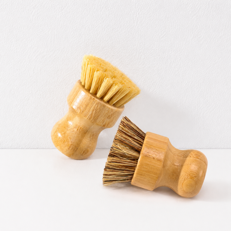 CouldNook Bamboo Stamp Dish Brush - Round Coconut Bristle Options