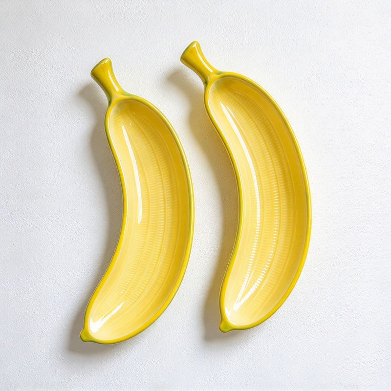 CouldNook Banana Dish - Curved Yellow Snack Plate