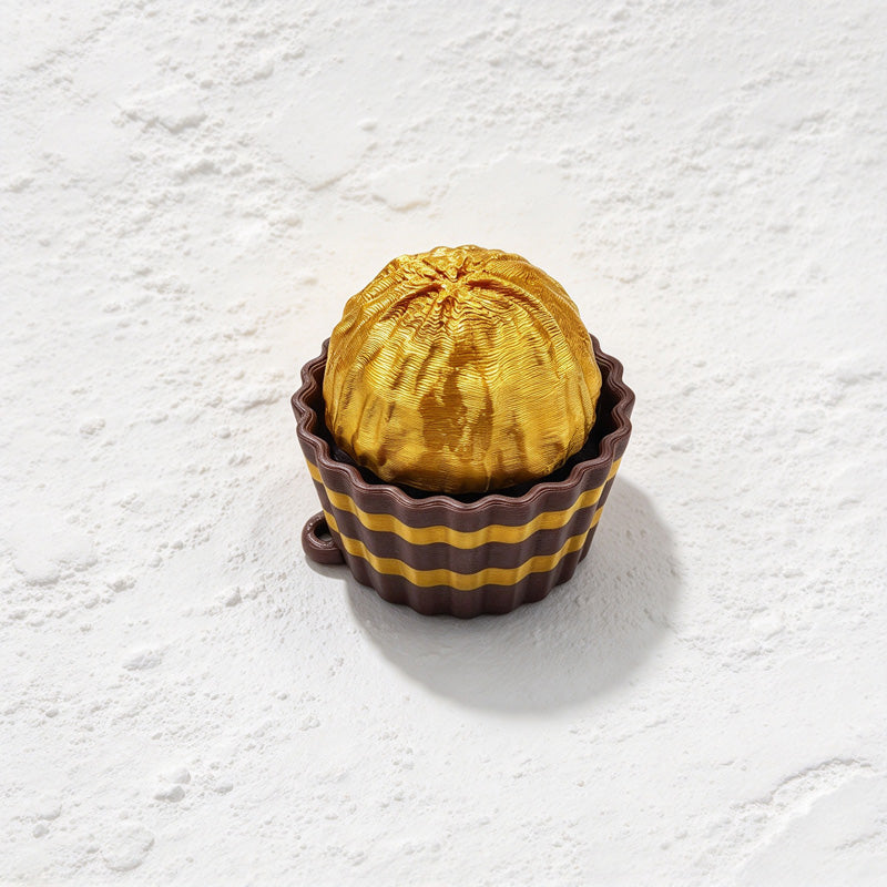 CouldNook Chocolate Clicker Keychain - Crinkled Round Top