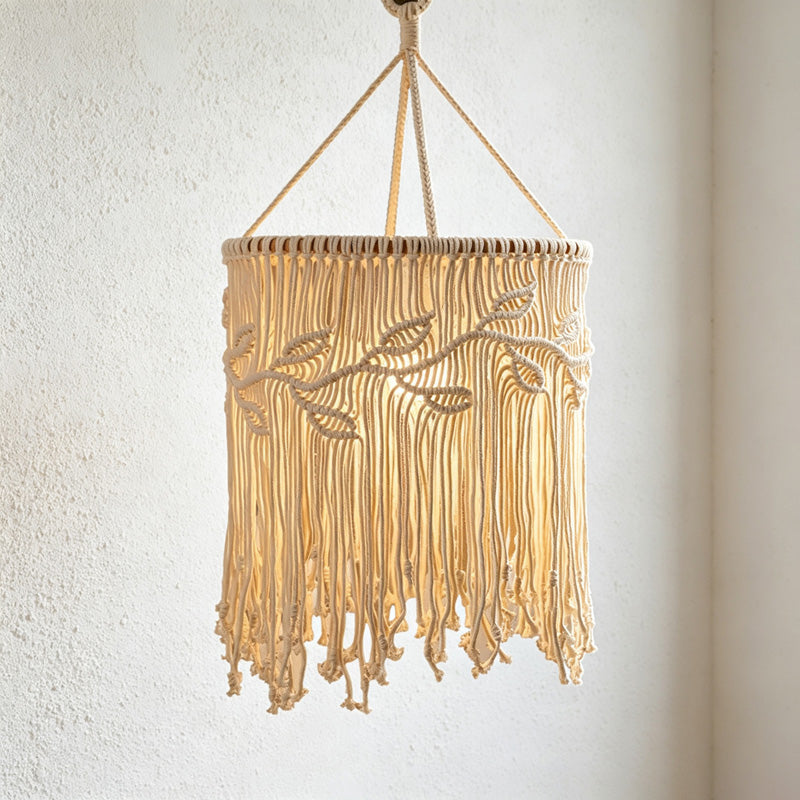 CloudNook Macrame Cotton Rope Lamp Shade‑Boho Hanging Lampshade