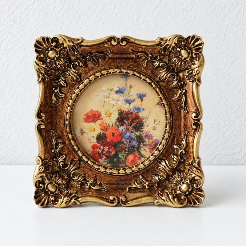 CouldNook Ornate Resin Photo Frame - Raised Borders And Glass Front