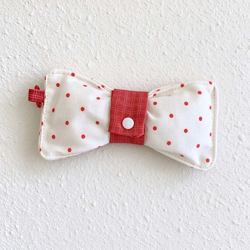 CouldNook Bow Glasses Pouch - Patterned Fabric And Center Snap Tab