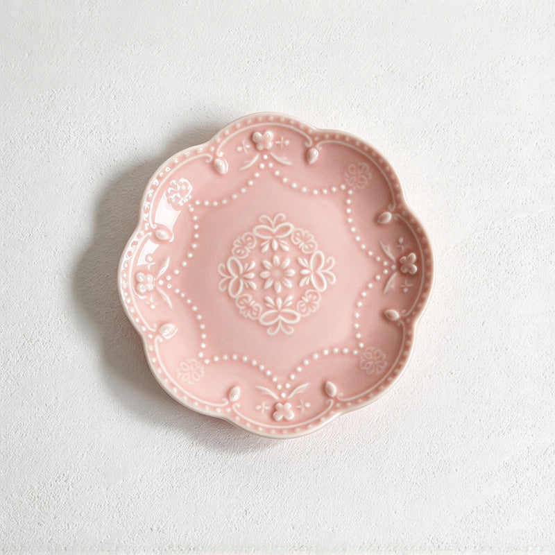 CouldNook Dessert Plate - Vintage Embossed Rim Styles