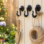 CouldNook Cast Iron Wall Hook - Curved Arm and Round Backplate
