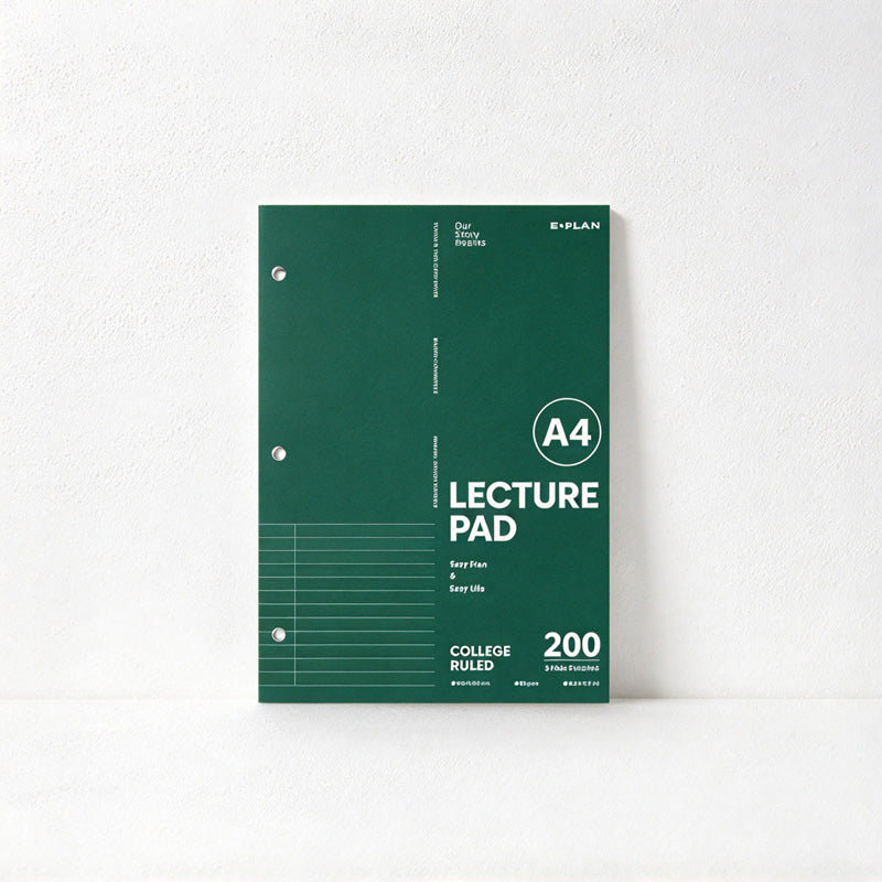 CouldNook Tear-Off Lecture Notebook - Three Punched Holes and Ruled Sheets