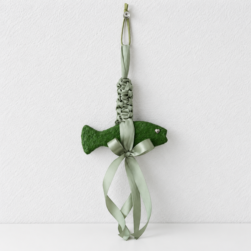 CouldNook Fish Bell Hanging - Ribbon Bow And Long Draping Tails