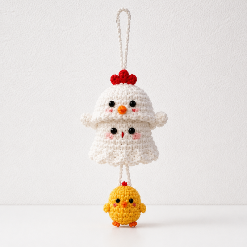 CouldNook Hat-Wearing Yarn Ghost Ornament - Dangling Themed Accent
