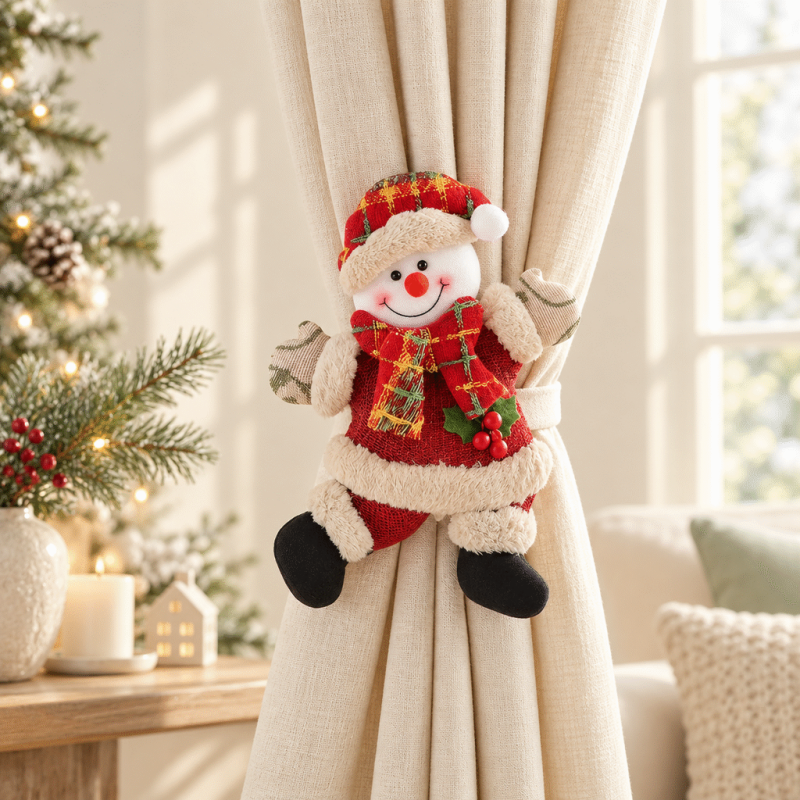 CouldNook Christmas Doll Curtain Tieback - Long Fabric Strap
