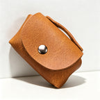 CouldNook Minimalist Leather Coin Pouch - Niche Flip-Top Earphone Bag