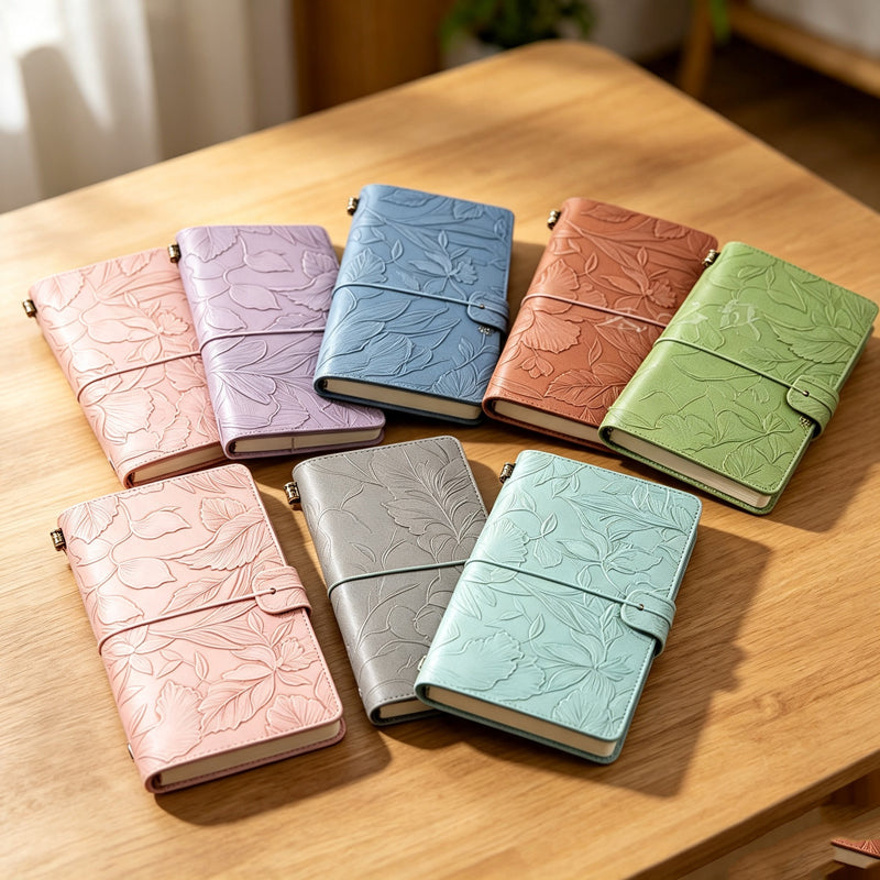 CouldNook 3-in-1 Embossed Floral A6 Notebook‑Vintage Refillable Journal