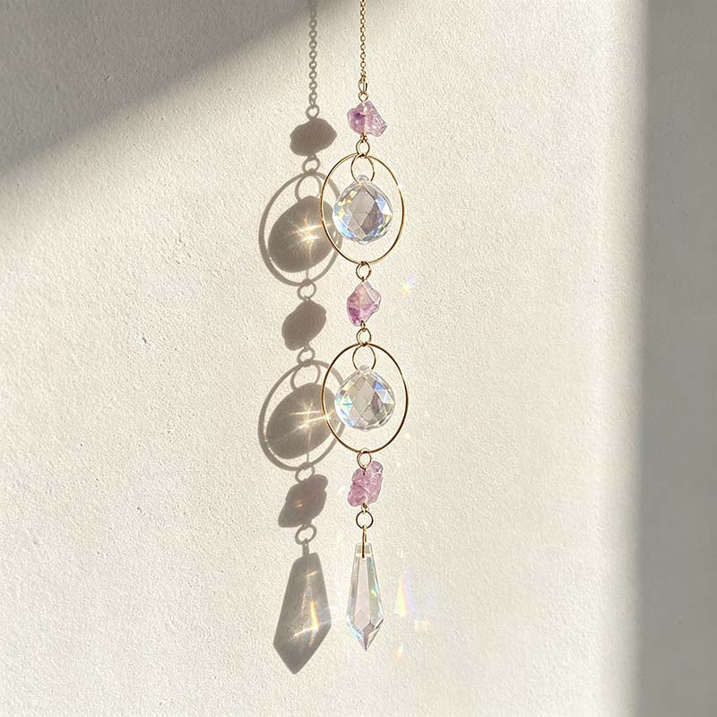 CouldNook Amethyst Crystal Suncatcher Decorative - Crescent Moon Design