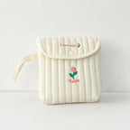 CouldNook Cute Embroidered Sanitary Pouch‑Portable Mini Storage Bag for Sanitary Napkins