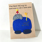 CouldNook Fabric Birthday Greeting Card - Raised Cake Motifs