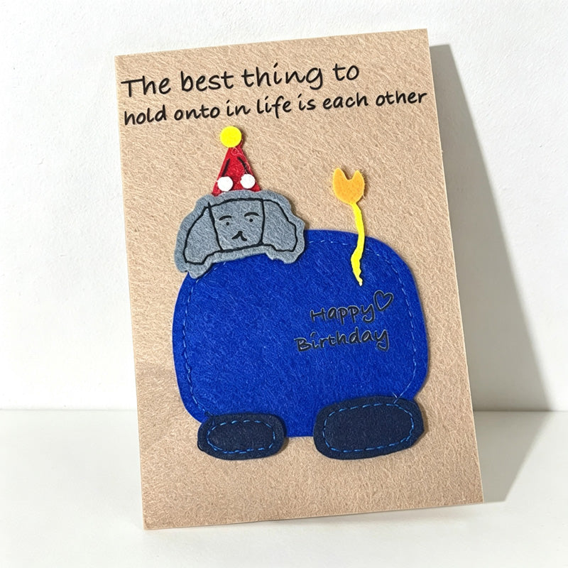 CouldNook Fabric Birthday Greeting Card - Raised Cake Motifs