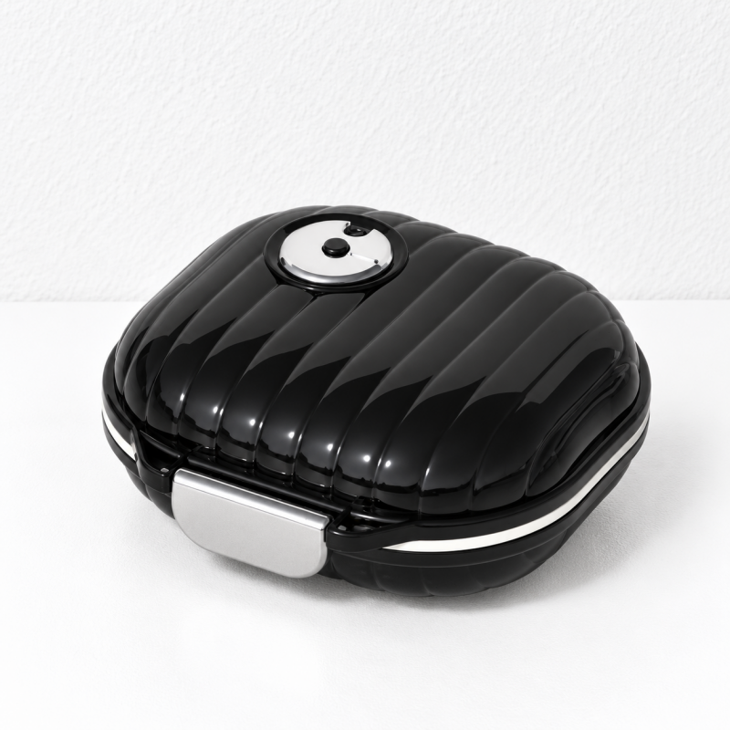 CouldNook Ribbed Pill Box - Rounded Case and Clear Inner Covers