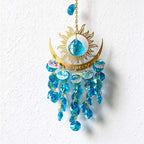 CouldNook Sun And Crescent Suncatcher - Radiating Frame And Suspended Beads