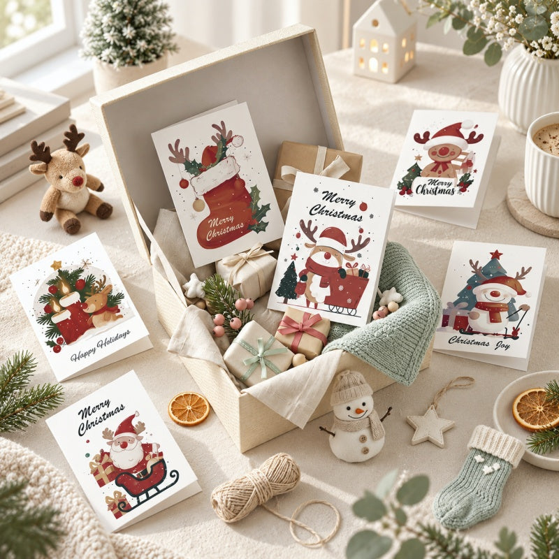 CouldNook Christmas Character Card Set - Six Illustrated Designs