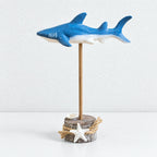 CouldNook Shark Display Ornament - Raised Form And Nautical Base