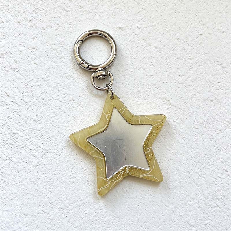 CouldNook Star Mirror Keychain - Veined Color Frame