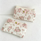 CouldNook Floral Coin Pouch - Lace-Edged Quilted Design Collection