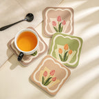 CouldNook Patterned Coaster - Rounded Square and Colorful Illustrated Surface Choices