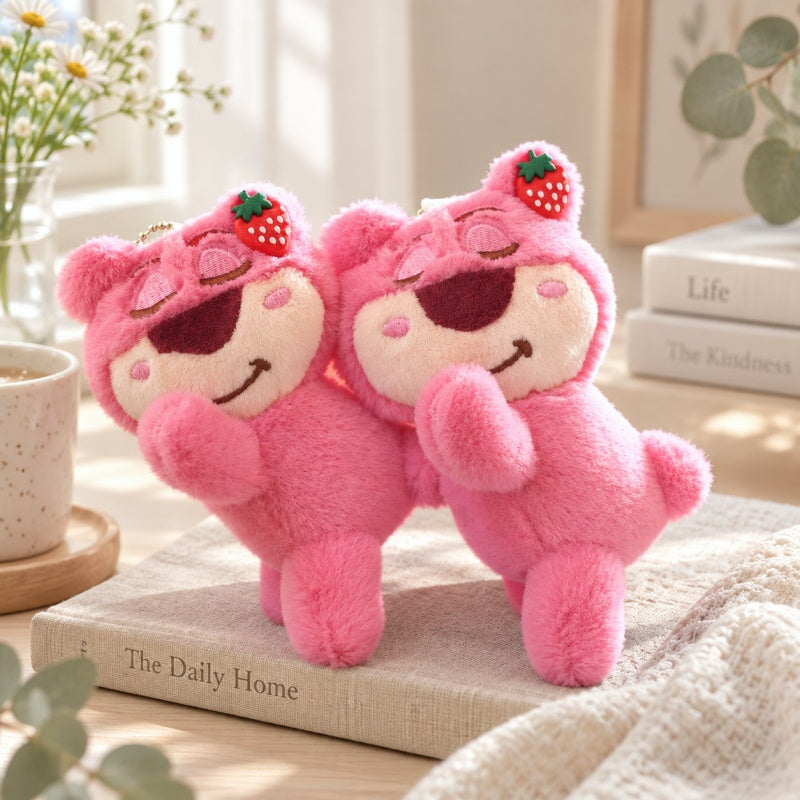 CouldNook Strawberry Bear Plush Charm - Expressive Face and Attachment