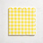 CouldNook Gingham Paper Napkin Set - Scalloped Edges and Square Shape