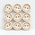 CouldNook Round Wood Buttons - Plain and Lettered Sewing Designs