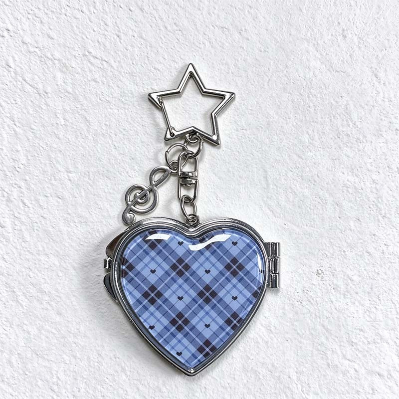 CouldNook Heart Mirror Keychain - Star and Music Charms