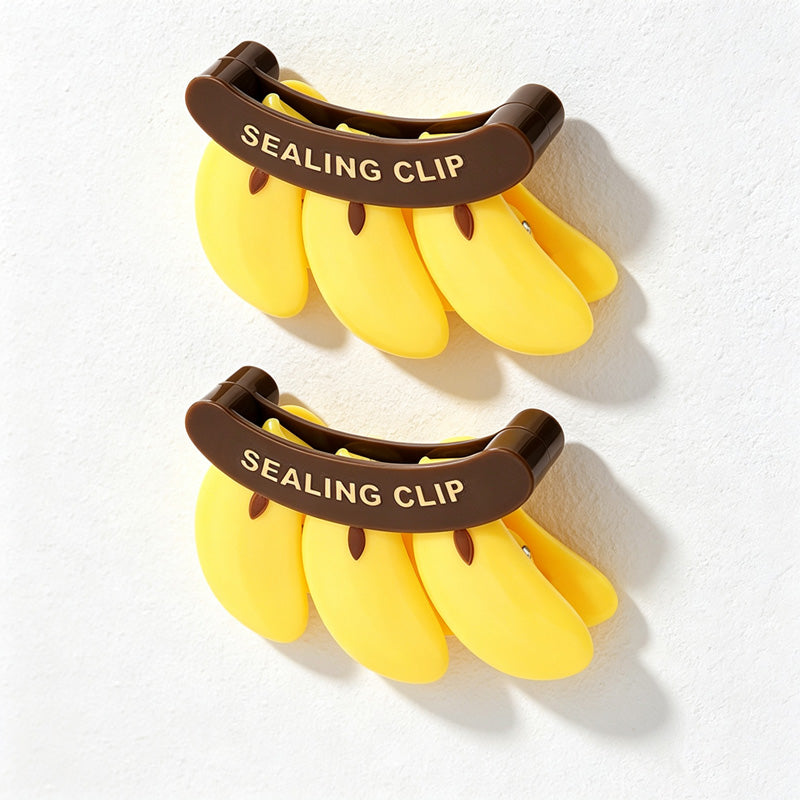CouldNook Banana Bag Clip Set - Hanging Fruit Shapes and Curved Holder