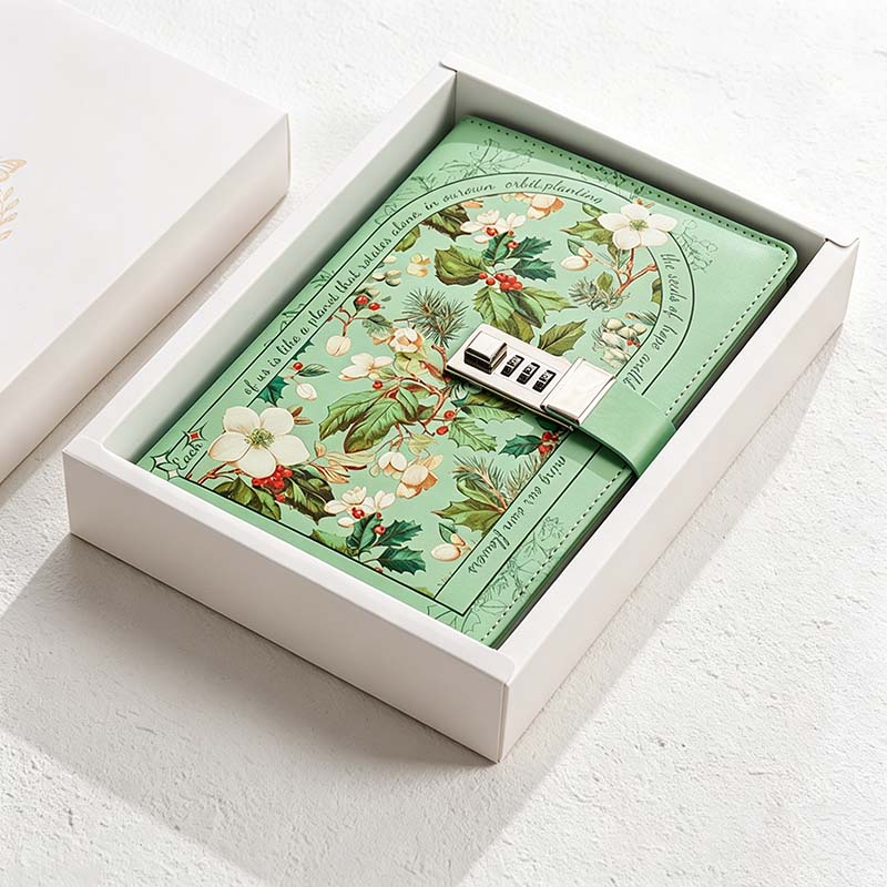CouldNook A5 Floral Locking Journal - Gift Box Presentation