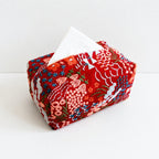 CouldNook Floral Embroidered Cotton Linen Tissue Holder - Top Opening